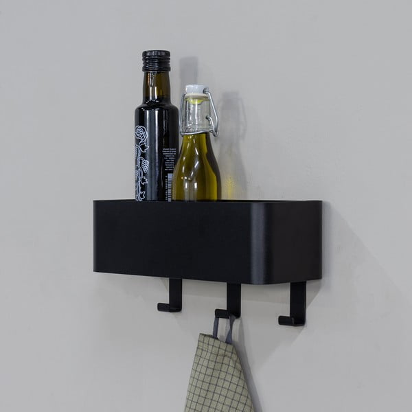 Mensola da bagno da parete nera in acciaio Multi – Spinder Design-image-1