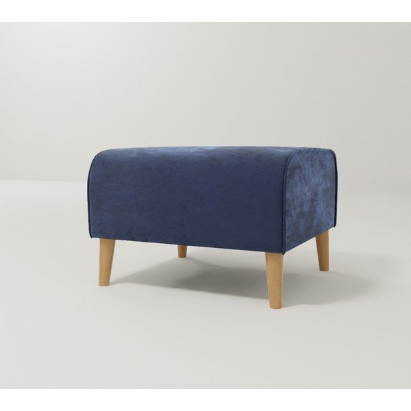 Pouf in velluto blu scuro Carole - Ropez-image-1