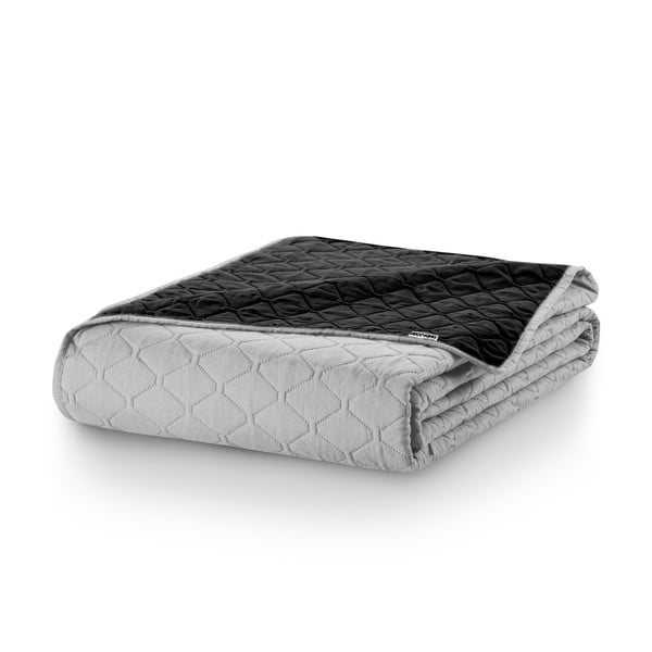 Copriletto reversibile in microfibra nera e grigia , 220 x 240 cm Axel - DecoKing-image-4