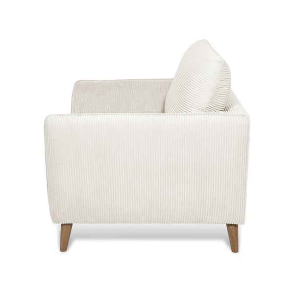 Poltrona in velluto a coste bianco Paris - Scandic-image-3