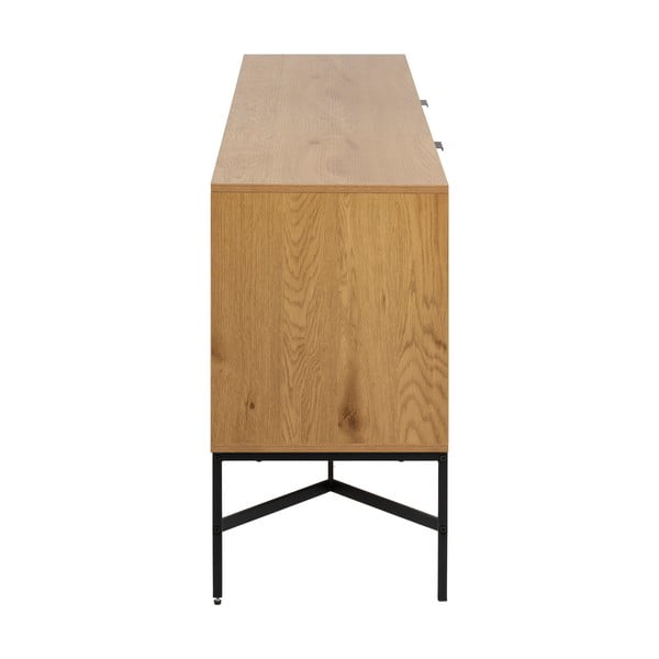 Cassettiera bassa in rovere decorato in colore naturale 180x70 cm Jaipur - Actona-image-4