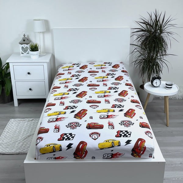 Lenzuolo con angoli per bambini in cotone 90x200 cm Cars "McQueen" – Jerry Fabrics-image-1