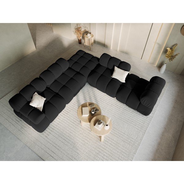 Modulo divano in velluto nero (angolo sinistro) Bellis - Micadoni Home-image-1