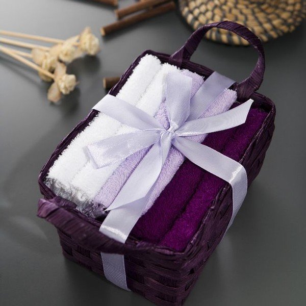 Sada 6 ručníků Hill Purple, 30x30 cm