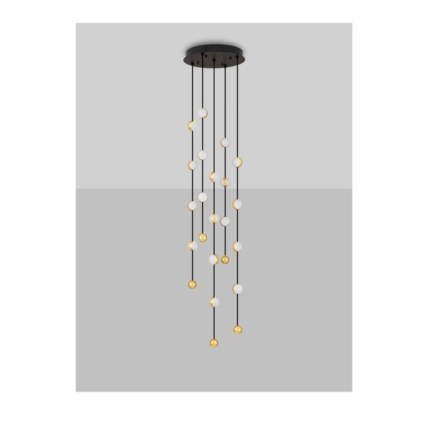 Lampadario LED nero opaco in alluminio con paralume in vetro acrilico con intensità regolabile ø 38 cm Alcinoe – Nova Luce-image-3
