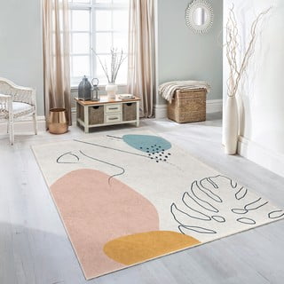 Passatoia color crema lavabile 80x200 cm Abstract Shapes – Mila Home