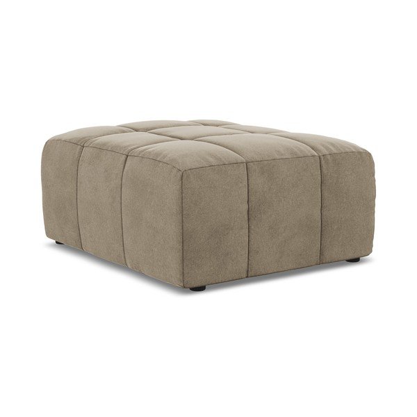 Poggiapiedi marrone con rivestimento in velluto Aloha – Makamii-image-3