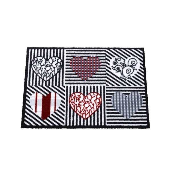 Černo-červený koberec Zala Living Hearts, 50x70 cm