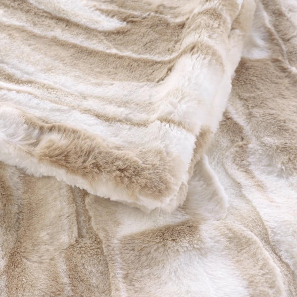 Coperta beige in pelliccia finta 180x220 cm Cheyenne – douceur d'intérieur-image-4