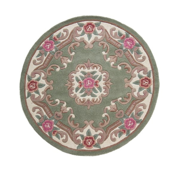 Tappeto rotondo in lana verde ø 120 cm - Flair Rugs