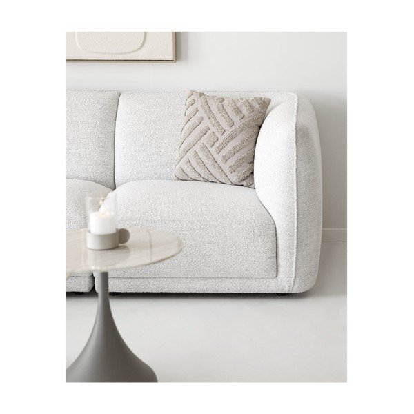 Divano angolare color crema (con penisola a sinistra/con chaise lounge) con rivestimento in ciniglia Noor – House Nordic-image-2