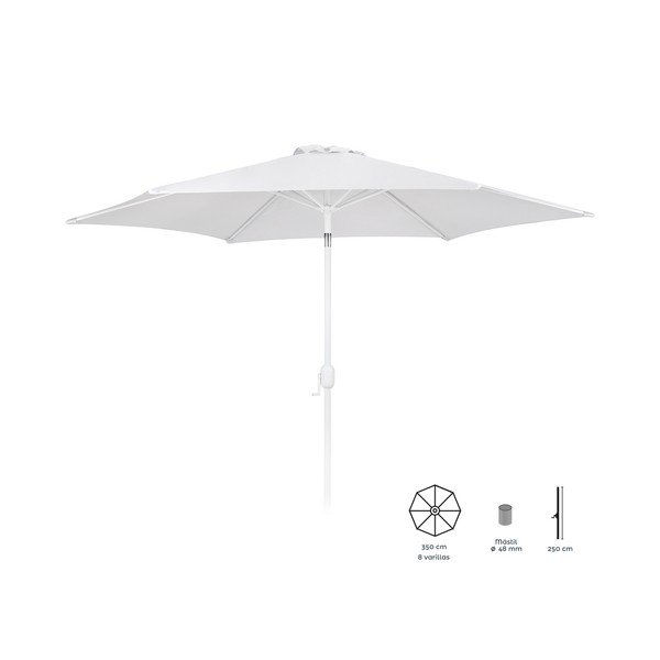 Ombrellone bianco ø 350 cm Alba - LDK Garden-image-1