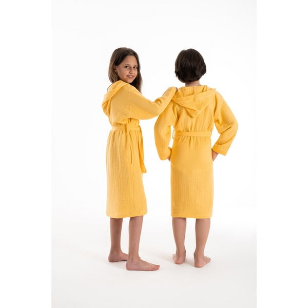 Accappatoio per bambini giallo in mussola 5-6 anni Muslin – Foutastic-image-2