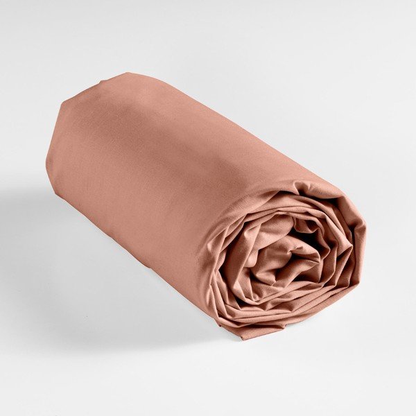 Lenzuolo con angoli color salmone in cotone 180x200 cm Lina – douceur d'intérieur-image-3