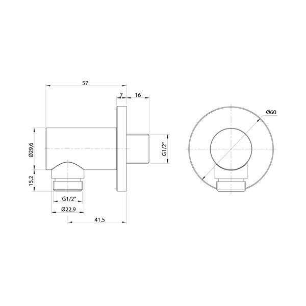 Parte in ottone per attacco doccia in colore oro ø 6 cm - Sapho-image-1