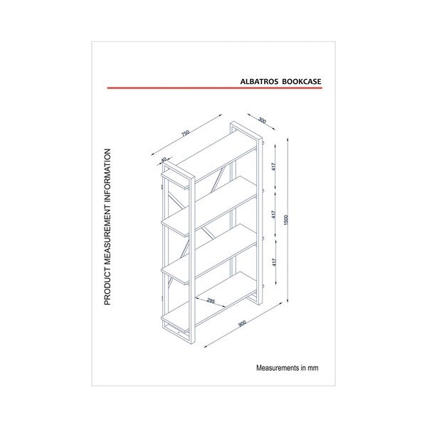 Libreria con ripiani in noce decor Albatros - Furny Home-image-2