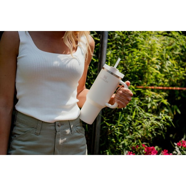 Borraccia termica rosa chiaro in acciaio inox 1,18 l Quencher H2.0 FlowState Tumbler Rose Quartz – Stanley-image-1