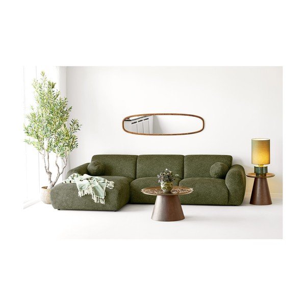 Coperta verde/beige in cotone 130x180 cm Loni – House Nordic-image-1