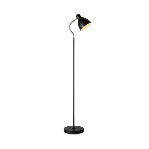 Lampada da terra nera con paralume in metallo (altezza totale 145 cm) Nitta – Markslöjd