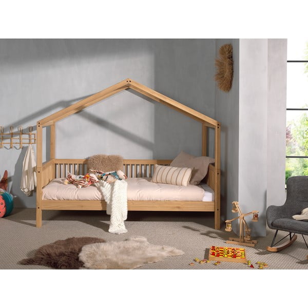 Letto per bambini in legno di quercia in colore naturale 90x200 cm Forrest - Vipack-image-4