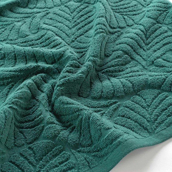 Asciugamano verde in spugna di cotone 70x130 cm Madeira - douceur d'intérieur-image-2