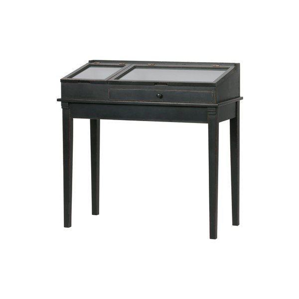 Černý dřevěný stolek s vitrínou BePureHome-image-2
