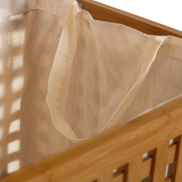 Cesto portabiancheria in bambù da 60 l - Casa Selección-image-3