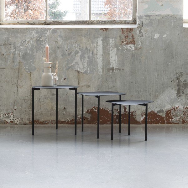 Set di 3 tavolini tondi in metallo 46,5x46,5 cm Do-Re-Mi - Spinder Design-image-2