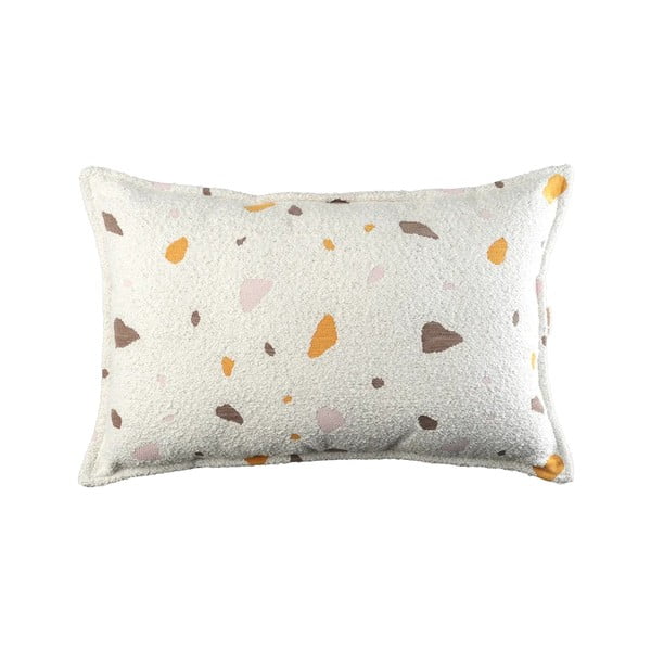 Cuscino per divano da bambini color crema con rivestimento in bouclé e ciniglia Terrazzo Bolster – Wigiwama