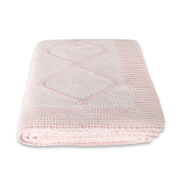 Coperta rosa con cotone Baby Baby, 90 x 90 cm - Homemania Decor-image-2