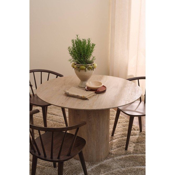 Tavolo da pranzo rotondo con effetto faggio ø 110 cm Week – Ellos Home-image-1