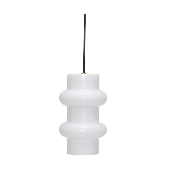 Lampadario bianco in vetro ø 15 cm Pilule – Hübsch
