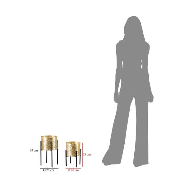 Set di 2 portavasi in oro, altezza 38 cm Glissy - Mauro Ferretti-image-2