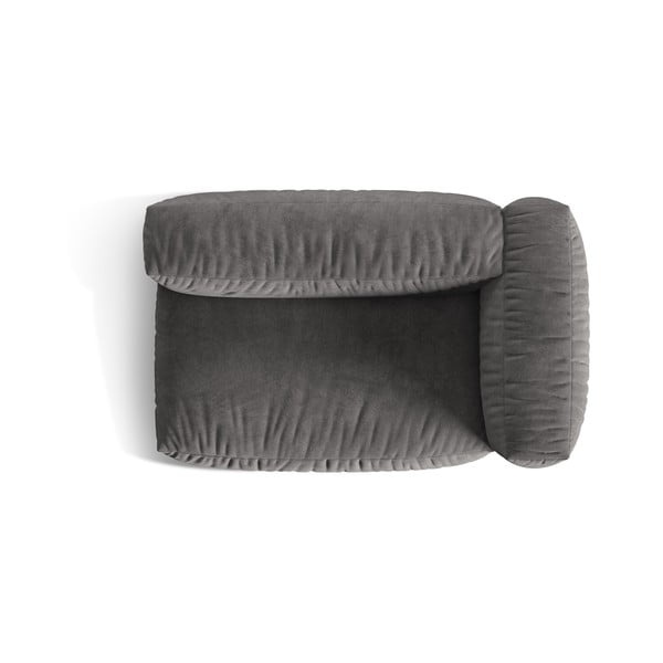 Parte divano componibile grigio (con penisola a destra) con rivestimento in velluto Martina – Micadoni -image-3