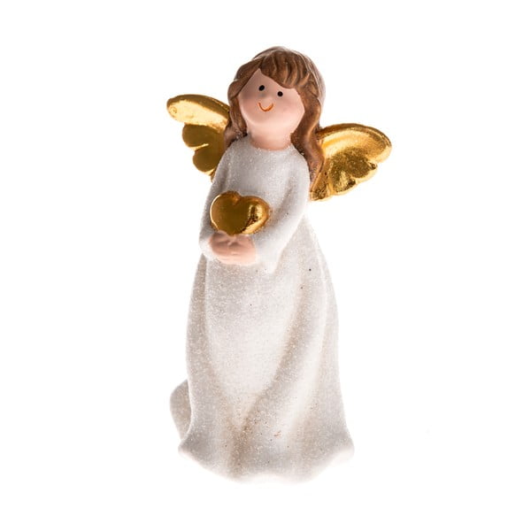 Statua di angelo in ceramica bianca, altezza 12,8 cm - Dakls
