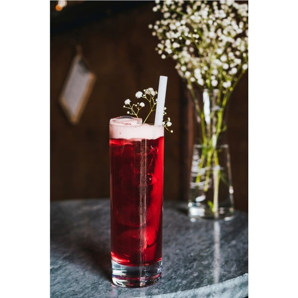 Set di 6 cannucce in vetro bianco per bere, lunghezza 20 cm - Vialli Design-image-1