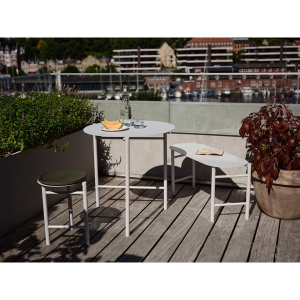 Panca da giardino grigio chiaro in metallo Disc – Zone-image-4