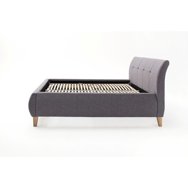 Letto matrimoniale imbottito color antracite con contenitore con rete inclusa 180x200 cm Matheo – Meise Möbel-image-2