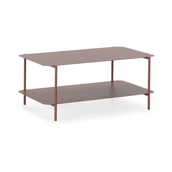 Tavolino da salotto color terracotta in metallo 58x90 cm Beatrix – MOME