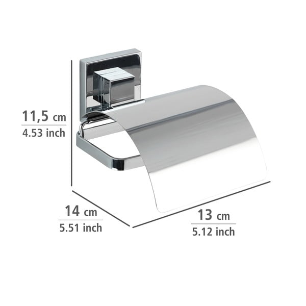 Porta carta igienica autoportante Vacuum-Loc, 14 x 13 cm Quadro - Wenko-image-3
