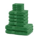 Set di asciugamani per viso e corpo tipo terry verde scuro in cotone 10 pz Marina – Restilo