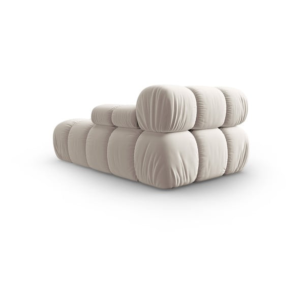 Parte divano componibile beige (con penisola a destra) con rivestimento in velluto Bellis – Micadoni -image-4