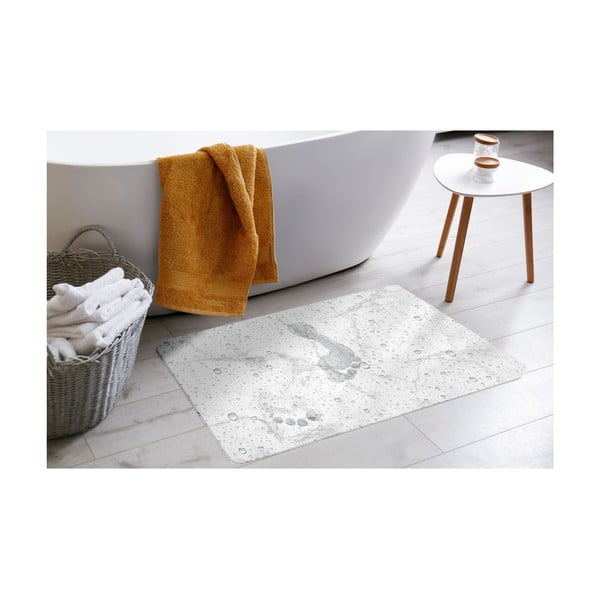 Tappetino da bagno bianco e grigio in terra di diatomee 35x45 cm Aqua - douceur d'intérieur-image-1