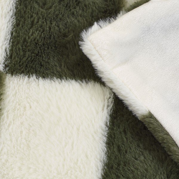 Coperta bianca/verde 130x170 cm Cosy Soft Checkerboard – Catherine Lansfield-image-3