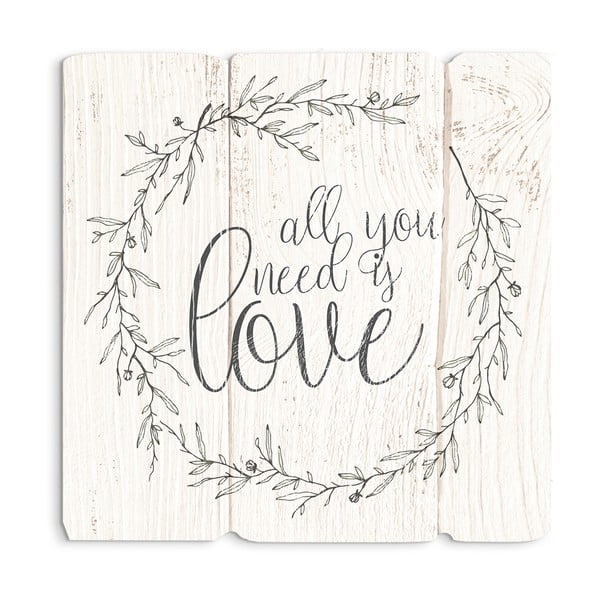 Cartello 30x30 cm All You Need is Love - Styler