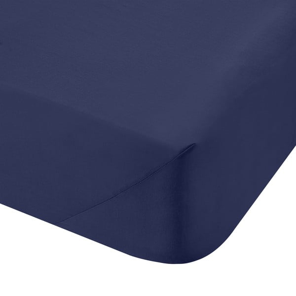 Lenzuolo con angoli blu scuro in percalle di cotone 90x190 cm Cotton Percale – Bianca