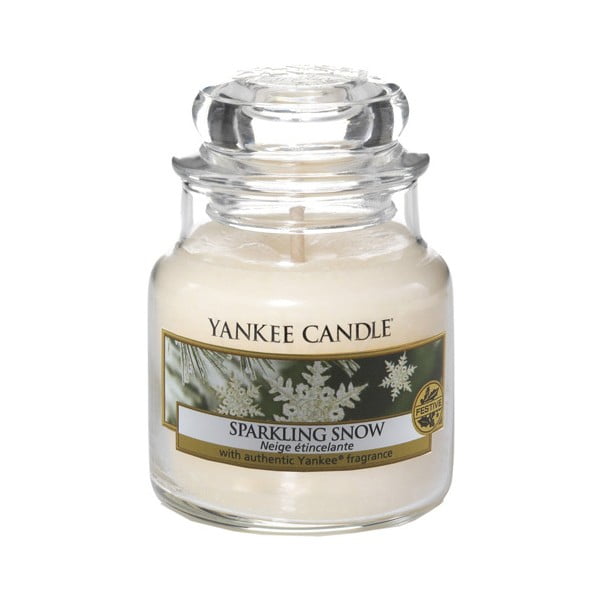 Vonná svíčka Yankee Candle Jiskřivý Sníh, doba hoření 25 - 40 hodin