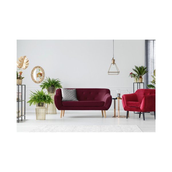 Divano a due posti Amelie rosso bordeaux - Mazzini Sofas-image-2