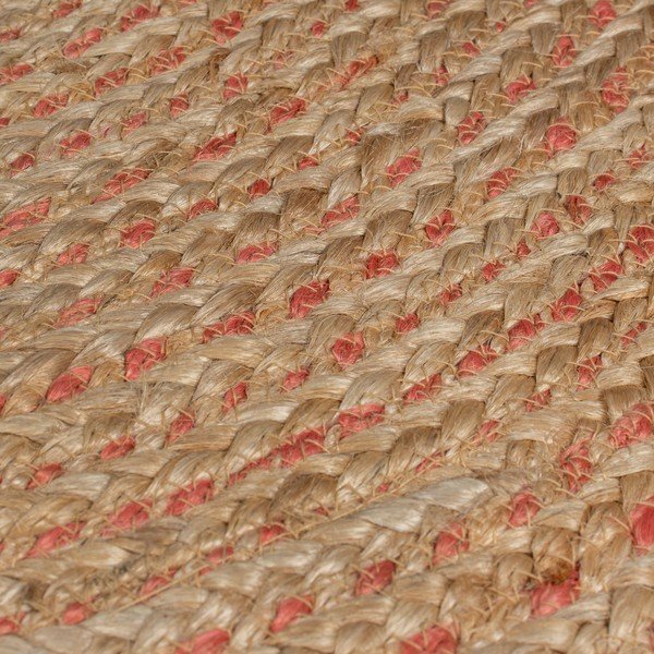 Tappeto rotondo color salmone/di colore naturale in iuta reversibile ø 133 cm Capri – Flair Rugs-image-4