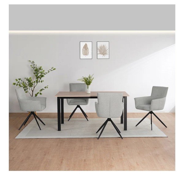 Tavolo da pranzo con piano effetto rovere 90x160 cm Durham – Støraa-image-2